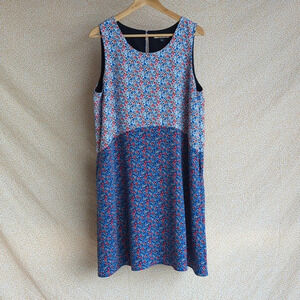 Tommy Hilfiger Red/White/Blue Floral Shift Dress, Size Large